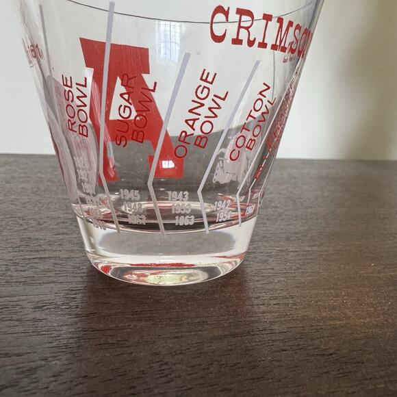 Two Vtg 1961 Alabama Crimson Tide Championship Glass "No. 1 in '61" Roll Tide - Picture 4 of 12